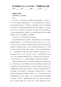 四川省绵阳市2022-2023学年高一下学期期末语文试题(含解析)