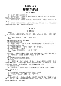 高中语文2024届高考复习文言文翻译技巧讲解与练习