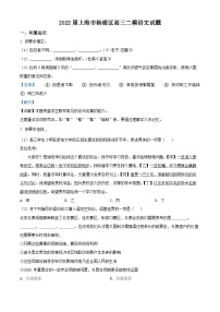 上海市杨浦区2022届高三期中考试（二模）语文试题  Word版含解析