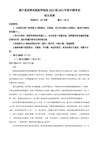 四川省遂宁市东辰荣兴国际学校2022-2023学年高一下学期期中语文试题（解析版）