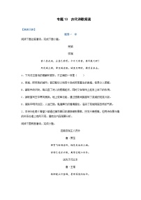 专题13  古代诗歌阅读-备战2024年高考语文毕业班二轮热点题型归纳与变式演练