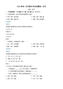 湖北省咸宁市崇阳县2022-2023学年高一下学期期末语文试题（解析版）