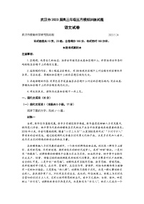 2023届湖北省武汉市高三5月模拟训练语文试卷（武汉5调）word版含答案