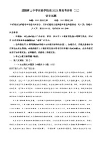 2023届四川省绵阳市南山中学实验学校高三冲刺（三）语文试题  Word版含解析