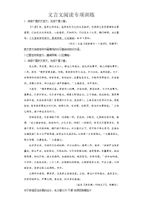 高考语文文言文阅读专项训练（含答案）