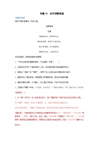 高考语文二轮复习题型归纳与演练专题14  古代诗歌阅读-（含解析）