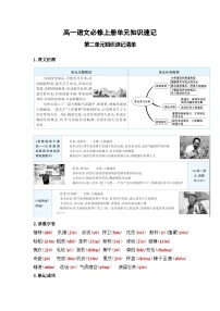 【期中知识点归纳】（统编版）2023-2024学年高一上册语文 必修上册 第二单元 知识点归纳 试卷