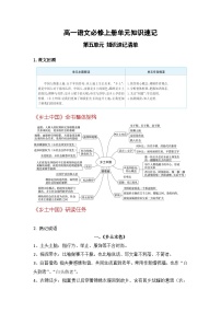 【期中知识点归纳】（统编版）2023-2024学年高一上册语文 必修上册 第五单元 知识点归纳 试卷