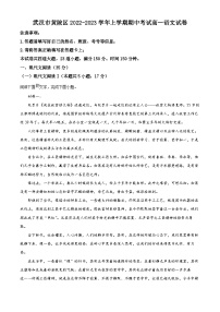 【期中真题】湖北省武汉市黄陂区2022-2023学年高一上学期期中语文试题.zip