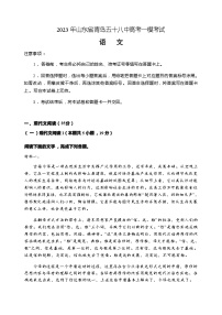 山东省青岛市百强校2023-2024学年高三上学期一模语文试卷（无答案）