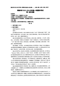 海南省海口市琼山区海南中学2023-2024学年高一上学期11月期中语文试题