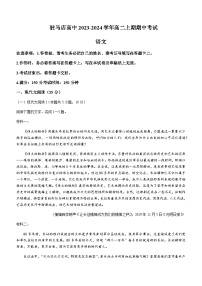 2023-2024学年河南省驻马店高级中学高二上学期期中考试语文试题含答案