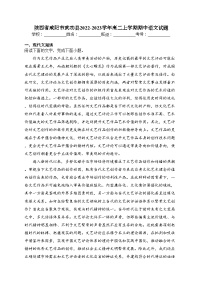 陕西省咸阳市武功县2022-2023学年高二上学期期中语文试题(含答案)