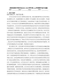 陕西省咸阳市武功县2022-2023学年高二上学期期中语文试题(含答案)