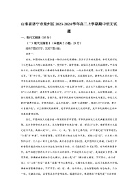 山东省济宁市兖州区2023-2024学年高二上学期期中语文试题（含答案解析）