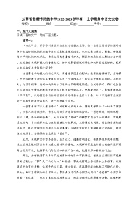 云南省曲靖市民族中学2022-2023学年高一上学期期中语文试卷(含答案)