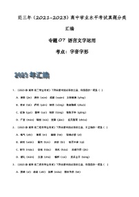 专题07 语言文字运用（字音字形）-备战2024年高中学业水平考试语文真题分类汇编（新教材通用）