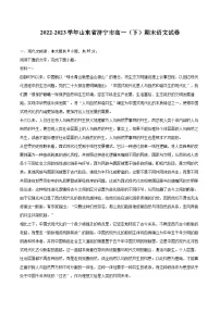 2022-2023学年山东省济宁市高一（下）期末语文试卷（含详细答案解析）