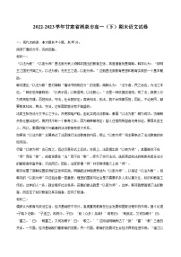 2022-2023学年甘肃省酒泉市高一（下）期末语文试卷（含详细答案解析）