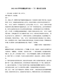 2022-2023学年西藏拉萨市高一（下）期末语文试卷（含详细答案解析）