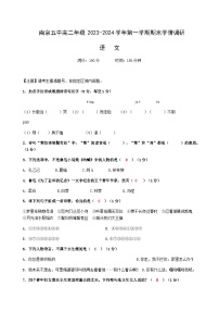 2023-2024学年江苏省南京市第五高级中学高二上学期期末学情调研语文试题含答案