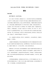 2023-2024学年江苏省苏州市南京师范大学苏州实验学校日新班上学期高二期中调研语文试卷含答案