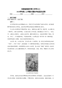 安徽省阜阳市第三中学2023-2024学年高二上学期1月期末考试语文试卷(含答案)