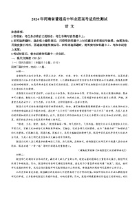 2024河南省普通高中毕业班高三下学期3月高考适应性测试语文含答案