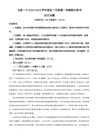 安徽省合肥市第一中学2023-2024学年高二上学期期末考试语文试卷（Word版附解析）