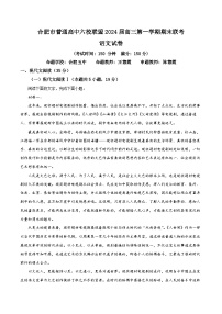 安徽省合肥市六校联盟2023-2024学年高三上学期1月期末联考语文试卷（Word版附解析）