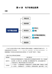 2024年高考语文一轮复习讲练测(新教材新高考)第05讲句子的表达效果(讲义)(原卷版+解析)