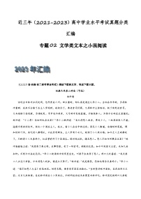 专题02 文学类文本之小说阅读-备战2024年高中学业水平考试语文真题分类汇编（新教材通用）