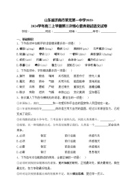 山东省济南市莱芜第一中学2023-2024学年高二上学期第三次核心素养测试语文试卷(含答案)