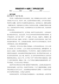 陕西省宝鸡市2024届高三二模考试语文试卷(含答案)