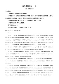 2024届河南省周口市项城部分学校高三下学期一模考试语文试题（原卷版+解析版）