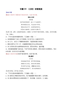 专题09 诗歌阅读（古诗）-十年（2014-2023）高考语文真题分项汇编 （全国通用）