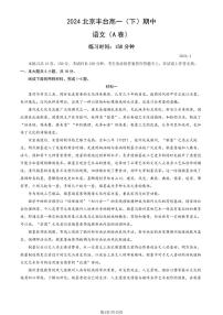 2024北京丰台高一（下）期中语文（A卷）试题及答案