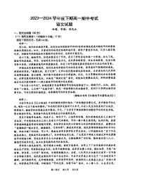 河南省驻马店市经济开发区高级中学2023-2024学年高一下学期4月期中语文试题