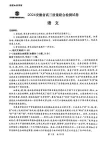 2024安徽省京师测评高三质量联合检测语文试题