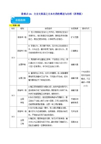 重难点14 文言文文本内容的概述与分析2024年高考语文专练（新高考专用）