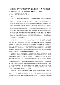 2022-2023学年广东省深圳市光明区高二（下）期中语文试卷