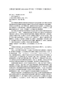 安徽省庐巢联盟2023-2024学年高一下学期第二次集体练习（月考）语文试卷（含答案）