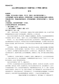 河北省保定市十校联考2024届高三下学期三模考试语文试题（含答案）