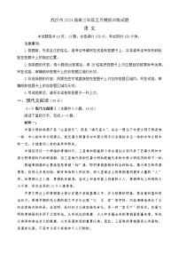 武汉市2024届高三年级五月模拟训练语文试题（有详细答案）