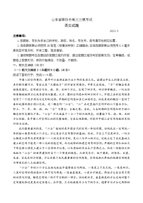 2024届山东省潍坊市高三三模语文试题（有答案解析）