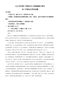 浙江省台州市十校联盟2023-2024学年高二下学期期中联考语文试题（Word版附解析）