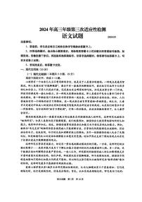 2024届山东省青岛市高三三模第三次适应性检测语文试题及答案（5月27日青岛三模）