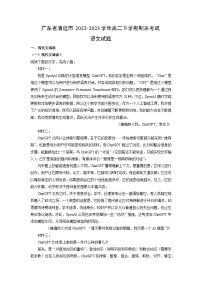 语文：广东省清远市2022-2023学年高二下学期期末考试试题（解析版）