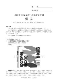 语文丨湖南省岳阳市2025届高三6月教学质量监测暨期末考试语文试卷及答案