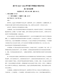 湖北省咸宁市2023-2024学年高二下学期6月期末联考语文试卷（Word版附解析）